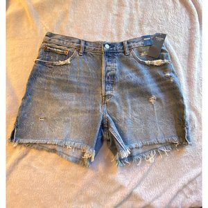 Abercrombie & Fitch Womens High Waist 4" Mom Short Size 31 Distressed NWT